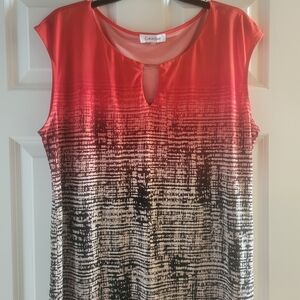 Calvin Klein Red and Black Gradient Blouse